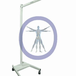 An image of a medical cart with a human figure on it.