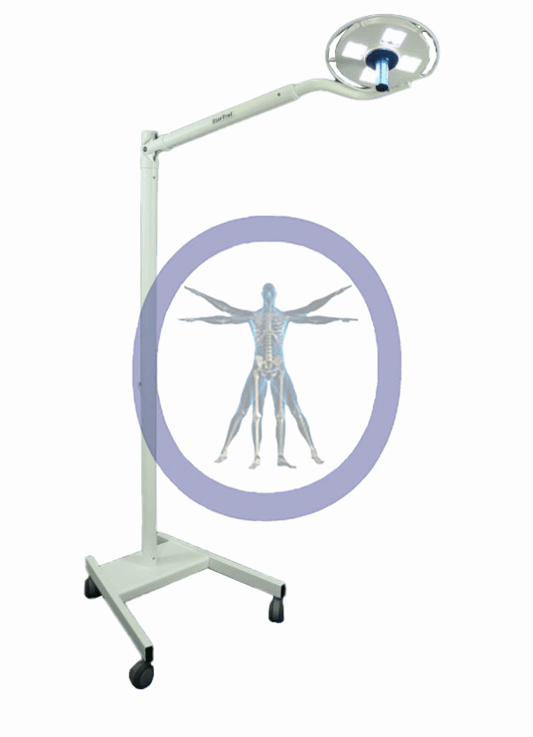 An image of a medical cart with a human figure on it.