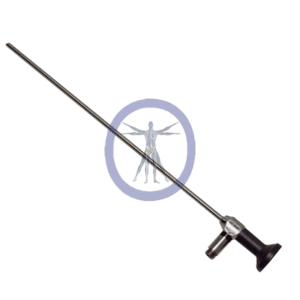 Rigid medical endoscope with eyepiece and handle